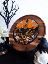 Load image into Gallery viewer, Circular Wooden Plaque with "The Scarecrow" Original Drawing