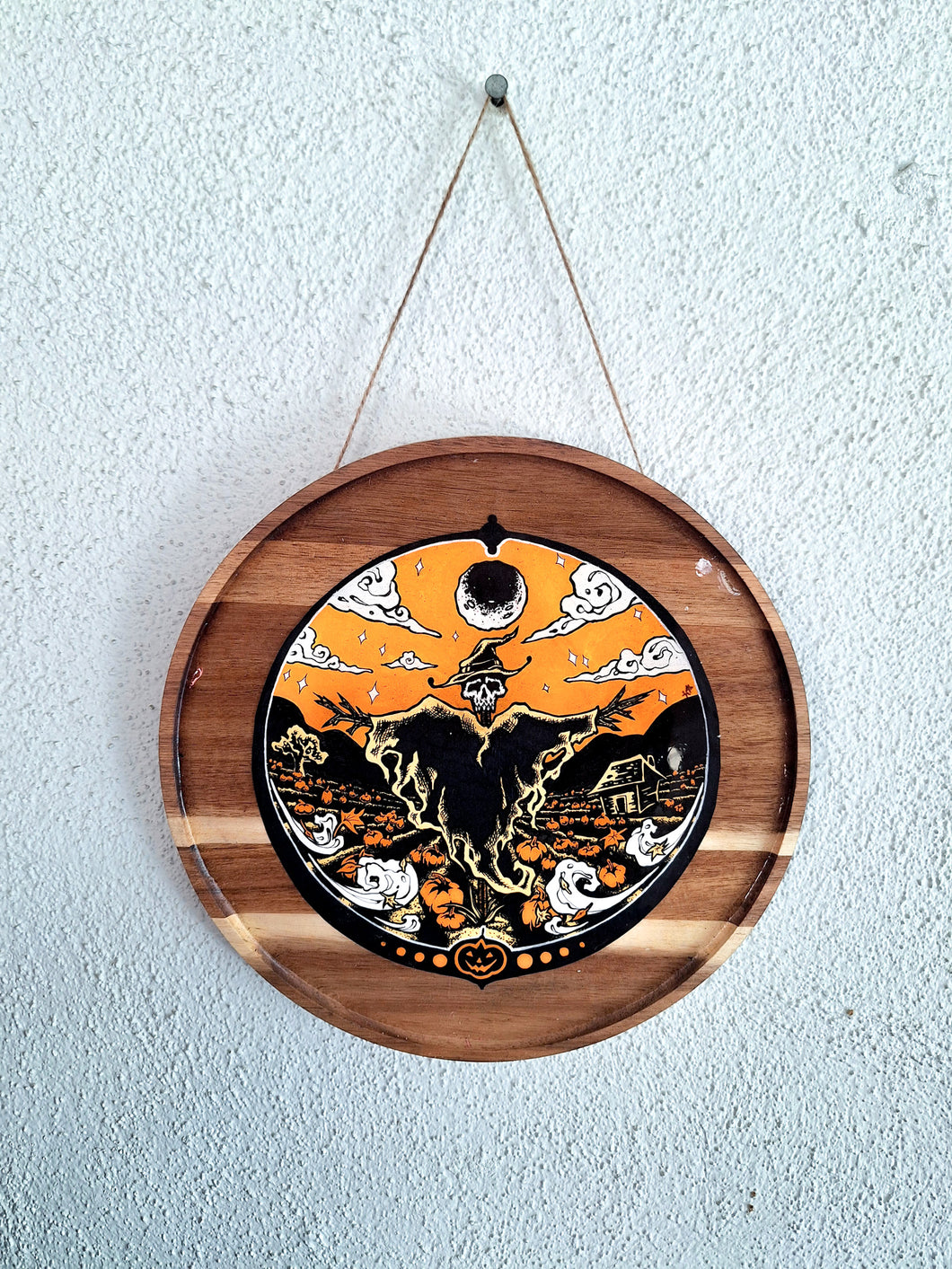 Circular Wooden Plaque with 